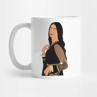 Desi Girl Faceless Illustration Mug